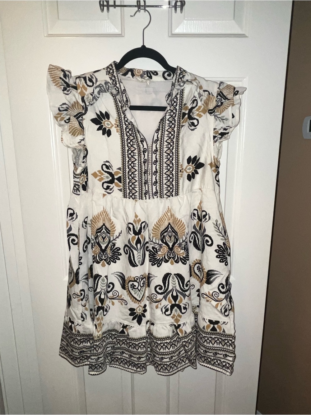 UMGEE FLORAL PATTERNED RUFFLED MINI DRESS
